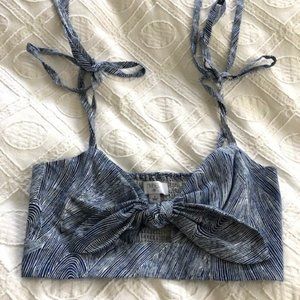 NOEL Midriff Crop Top with Tie Straps Size SM
